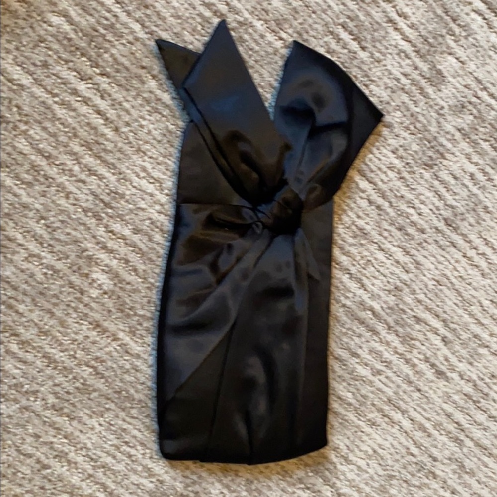 Black satin clutch